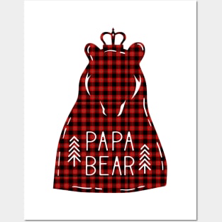 Papa Bear Buffalo Plaid Posters and Art